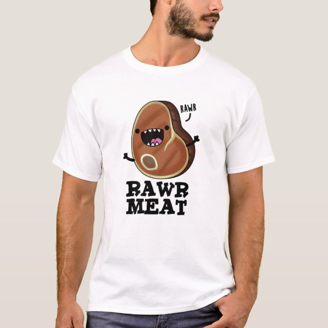 Camiseta Carnes Rawny Funny Raw Meat Pun (Frente)
