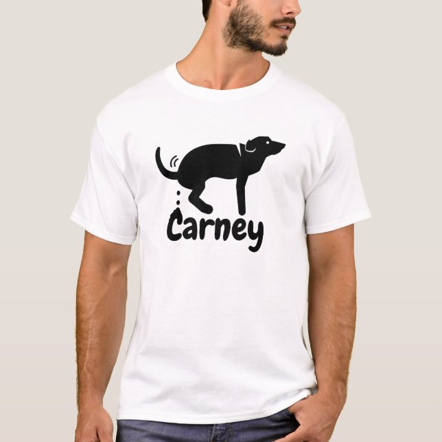 Camiseta Carney Dog Pooping (logótipo preto) (Frente)