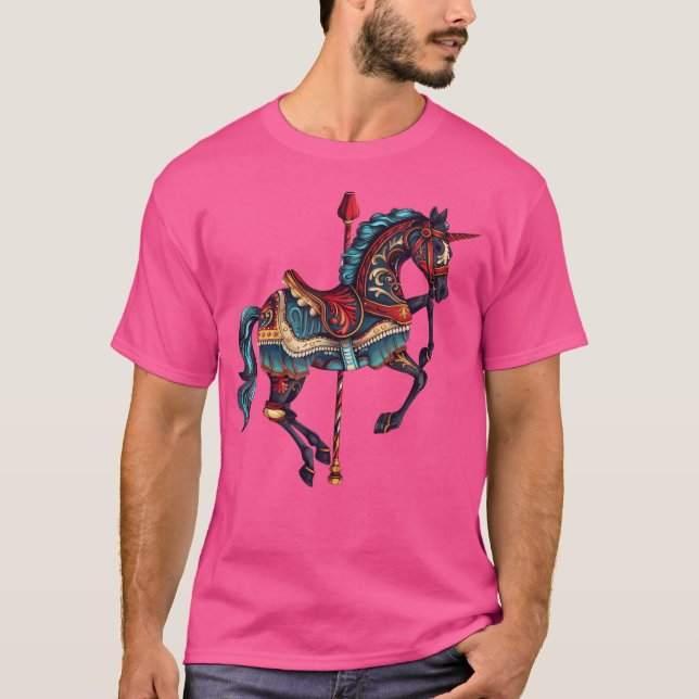 Camiseta Carnival Carousel Horse Carousel Unicorn Small Blu (Frente)
