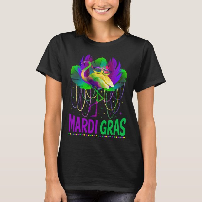 Camiseta Carnival Party  Idea Flamingo Mardi Gras (Frente)
