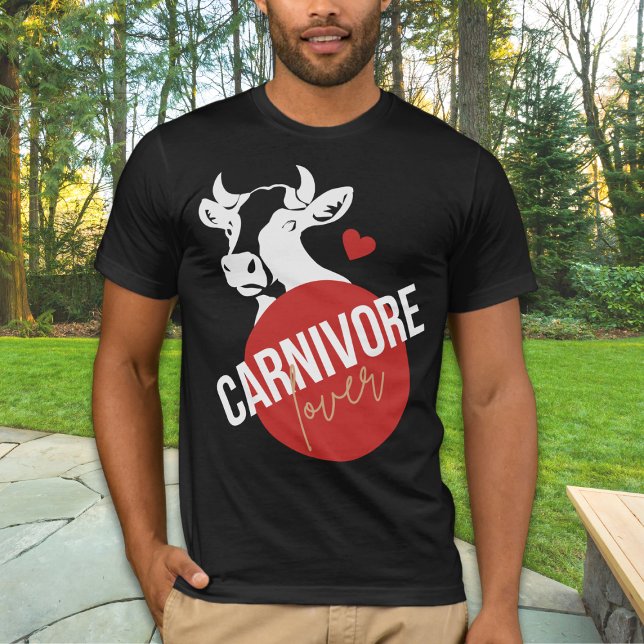 Camiseta Carnivore Lover Funny Cow Unisex (Indulge your primal passion with our 'Carnivore Lover' tee featuring a bold cow head design. )