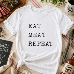 Camiseta Carnívoro Engraçado Come Carne Repetir