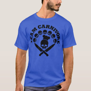 Camiseta carnívoros crânio facas churrasco humor ou açougue