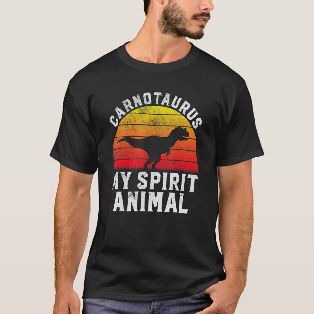 Camiseta Carnotaurus My Spirit Animal  Dinosaur Retro Paleo (Frente)