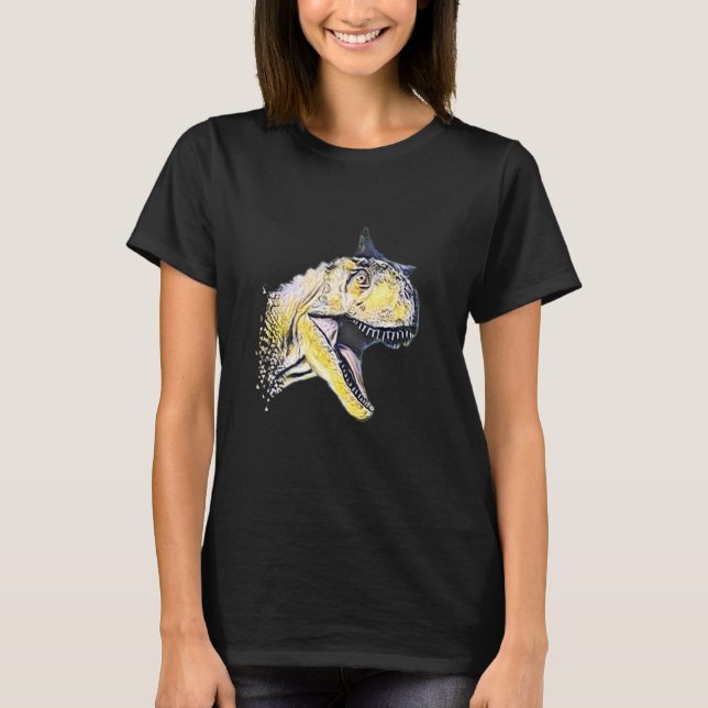 Camiseta Carnotaurus Skull Dinosaur Motif Preda Pré-Históri (Frente)