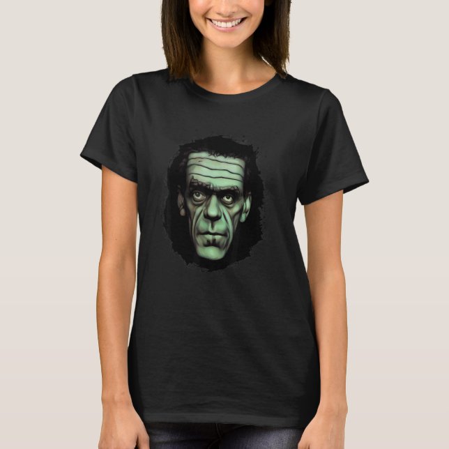 Camiseta Caro do monstro do Halloween Frankenstein (Frente)