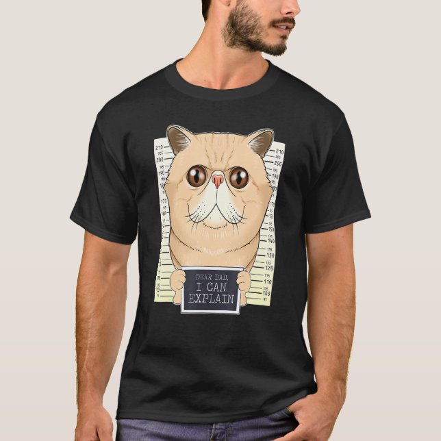 Camiseta Caro Pai Posso Explicar Que Gato Exótico De Ar Cur (Frente)