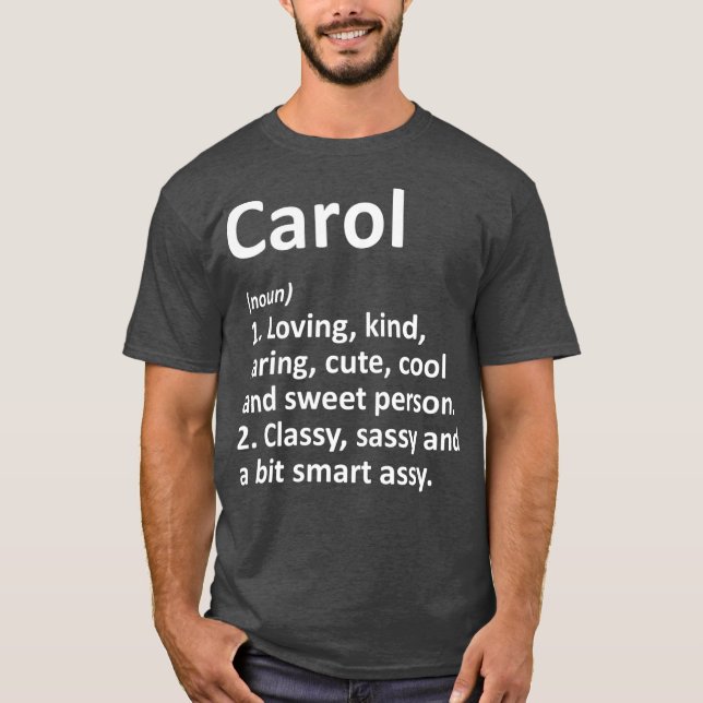 Camiseta CAROL Definition Personalized Name Funny Gift (Frente)