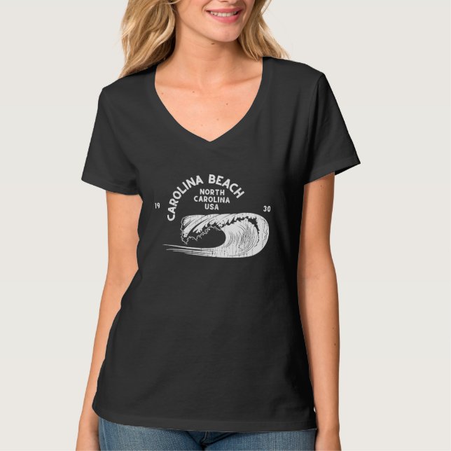 Camiseta Carolina Beach NC Summertime Vacationing Rolling W (Frente)