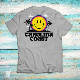 Camiseta Carolina Coast Smiley Tropical Rosto Feliz Sorride