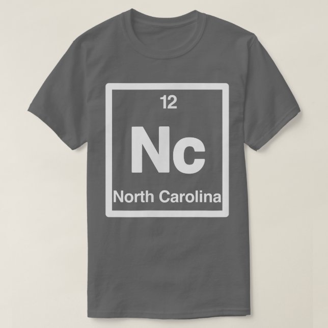 Camiseta Carolina do Norte NC Periódicos Elementos de Mesa  (Frente do Design)