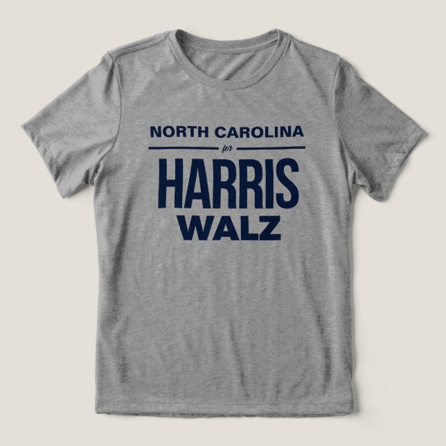 Camiseta Carolina do Norte para Harris Walz (Design frontal)