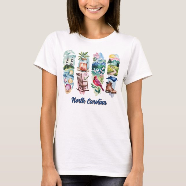 Camiseta Carolina do Norte Pitoresca  (Frente)