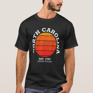 Camiseta Carolina do Norte Retro Pôr do Sol Esportes Vintag