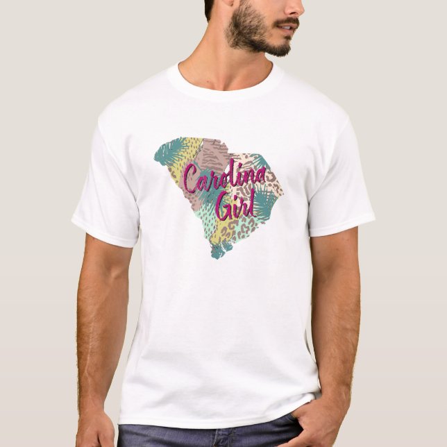 Camiseta Carolina Girl - Tropical Floral South Carolina Des (Frente)