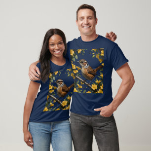 Camiseta Carolina Wren Cercada por Yellow Jessamine