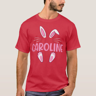 Camiseta CAROLINE Easter Bunny Novelés Engraçado Personaliz