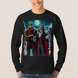 Camiseta Caroling monstro e drácula de Frankenstein