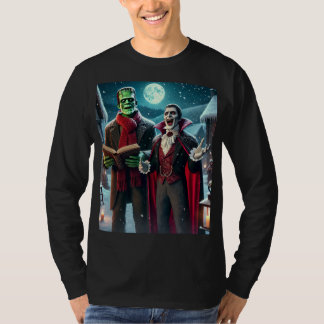 Camiseta Caroling monstro e drácula de Frankenstein