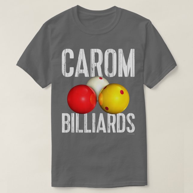 Camiseta CAROM BILLIARDS Texto Legal (Frente do Design)