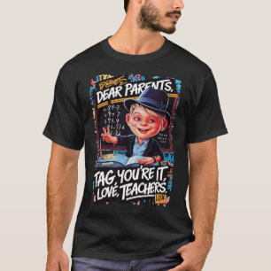 Camiseta Caros Pais Dizem Que Adoram Professores Coloridos