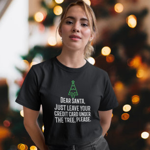 Camiseta Caros Papais noeis Cartões De Crédito Em Texto De 