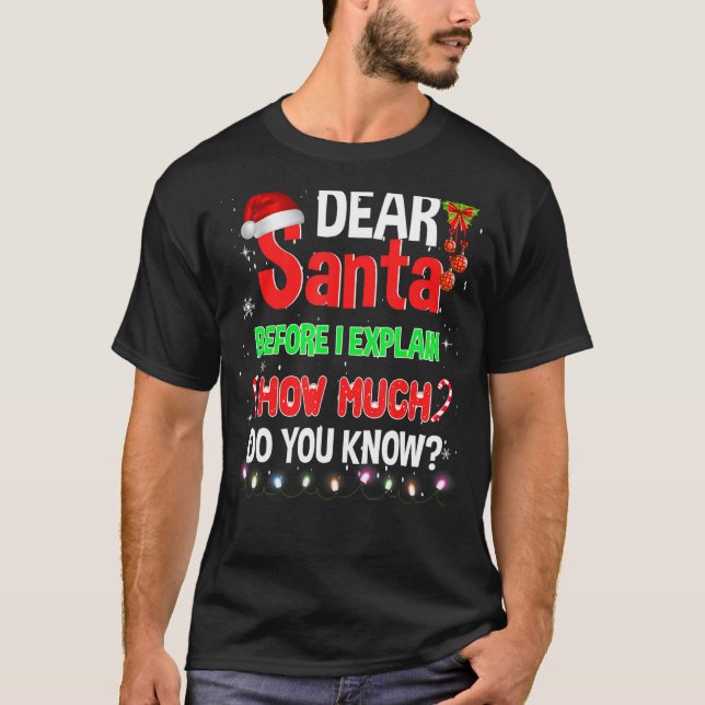 Camiseta Caros Papais noeis De Natal Antes De Explicar Quan (Frente)