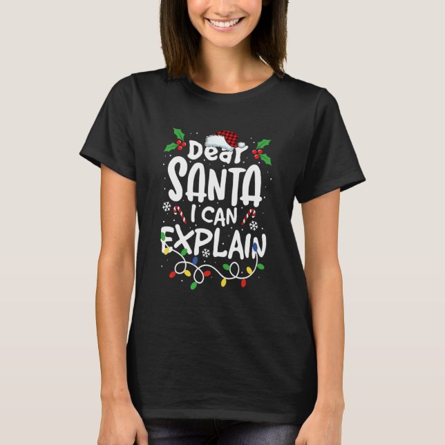 Camiseta Caros Papais noeis de Natal Eu Posso Explicar Papa (Frente)