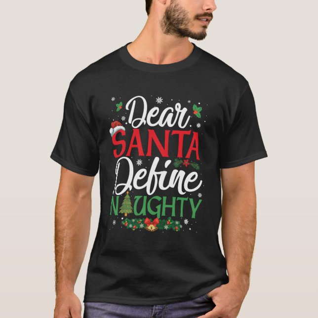 Camiseta Caros Papais noeis Definem Uma Combinação Engraçad (Frente)