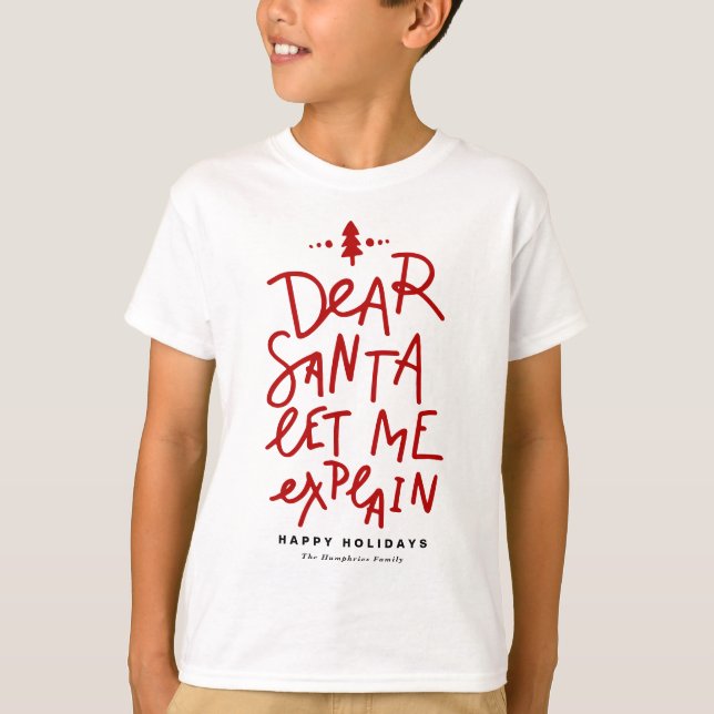 Camiseta Caros Papais noeis, Deixem-me explicar o Natal (Frente)