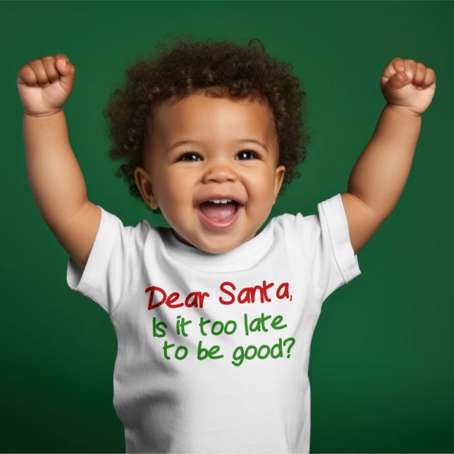 Camiseta Caros Papais noeis É Tarde Demais Para Ser Bom (Dear Santa, is it too late to be good? Fun T-shirt for Christmas  from Ricaso )