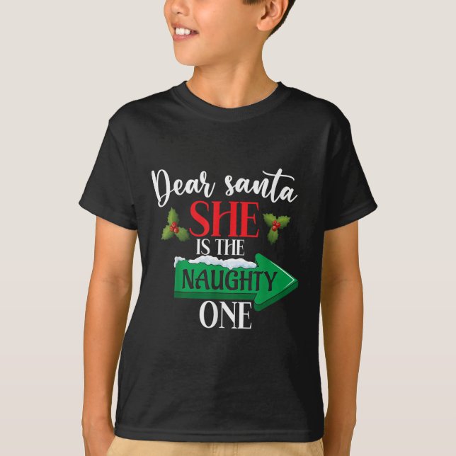 Camiseta Caros Papais noeis, Ela É O Casal De Natal (Frente)