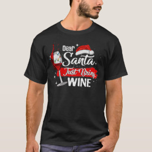 Camiseta Caros Papais noeis Engraçados, Tragam Vinho É Perf