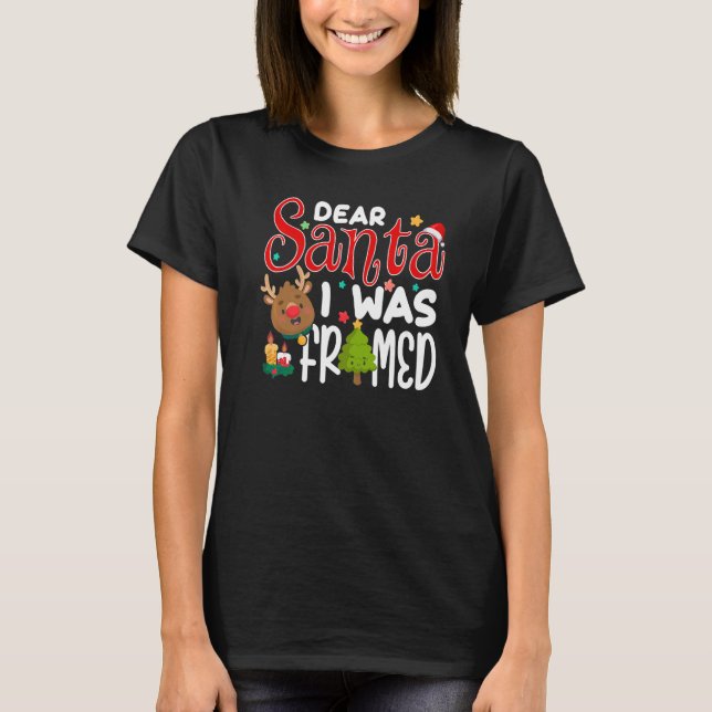 Camiseta Caros Papais noeis, Eu Fui Enquadrada No Natal. (Frente)