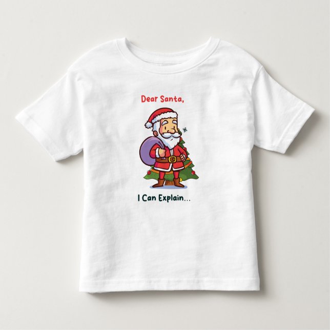 Camiseta Caros Papais noeis, Eu Posso Explicar - Feliz Nata (Frente)