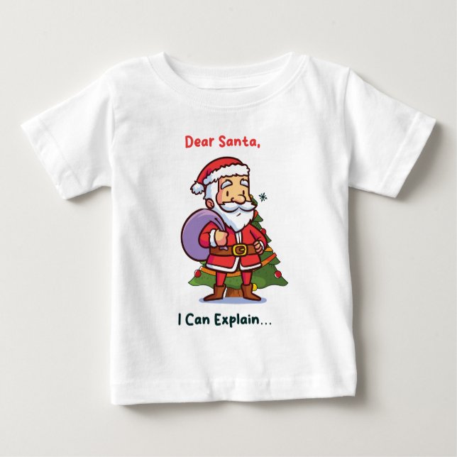 Camiseta Caros Papais noeis, Eu Posso Explicar - Feliz Nata (Frente)