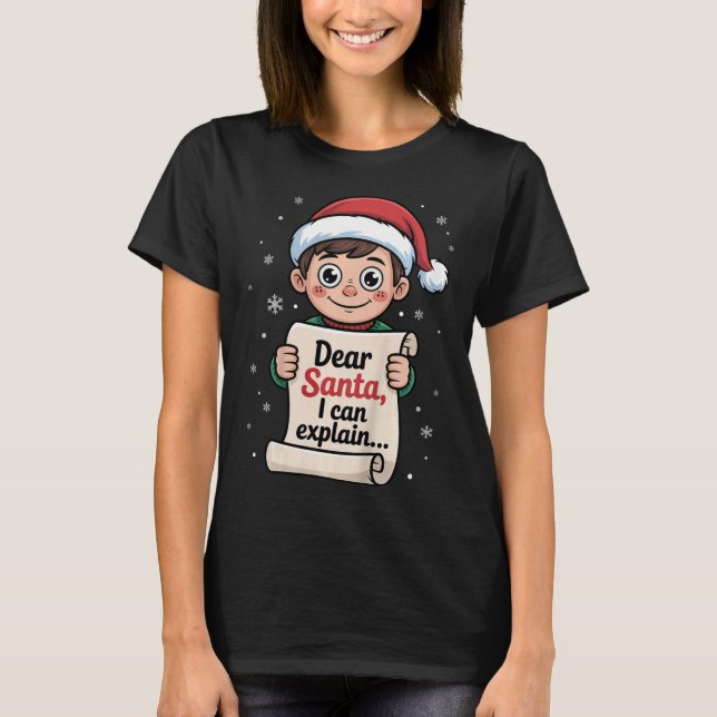 Camiseta Caros Papais noeis, Eu Posso Explicar O Engraçado  (Frente)