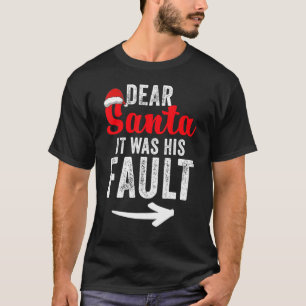 Camiseta Caros Papais noeis, Foi Culpa Dela e Seu Natal