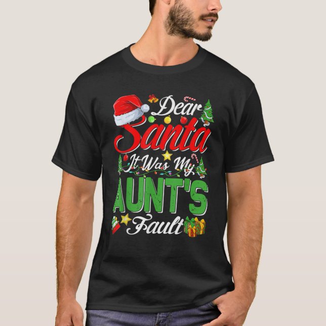 Camiseta Caros Papais noeis, foi o Natal da minha tia (Frente)