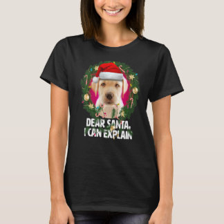 Camiseta Caros Papais noeis, Labrador Amarelo e bonito, mal