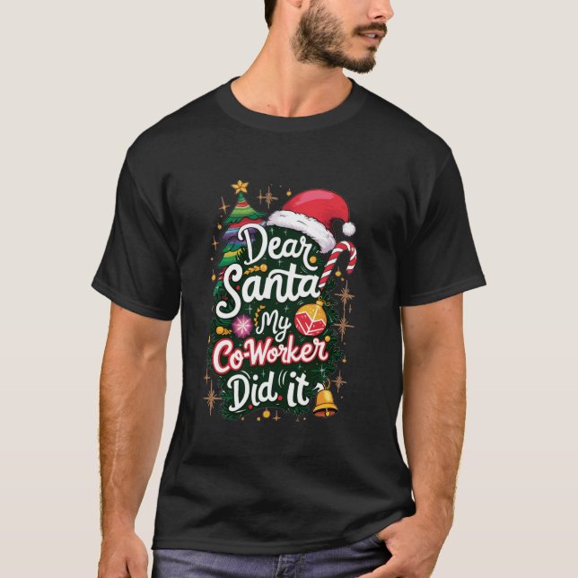 Camiseta Caros Papais noeis, Meu Colega Fez Uma Chiclete De (Frente)