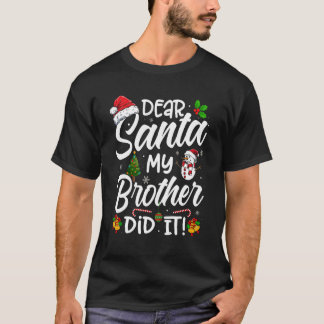 Camiseta Caros Papais noeis, Meu Irmão Fez Isso Xmas, Fofo