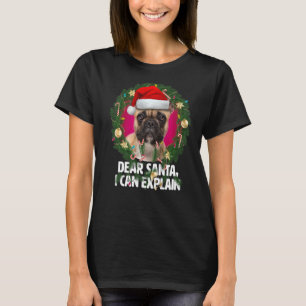 Camiseta Caros Papais noeis, o Bulldog Francês, para o Nata