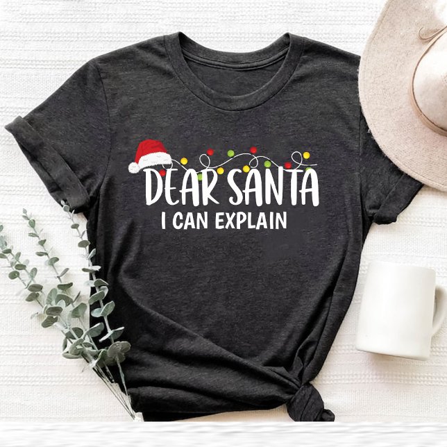 Camiseta Caros Papais noeis, posso explicar a família de Na (Dear Santa I Can Explain Funny Christmas family T-Shirt)