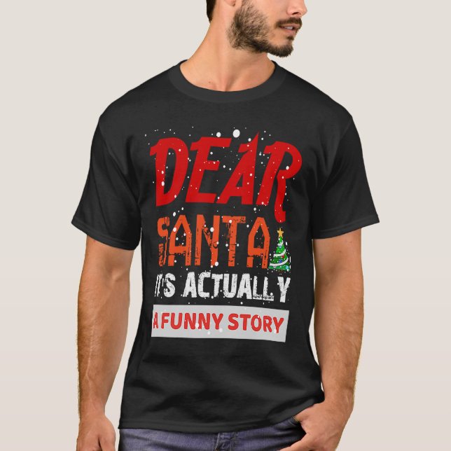 Camiseta Caros Papais noeis Que Posso Explicar O Natal (Frente)