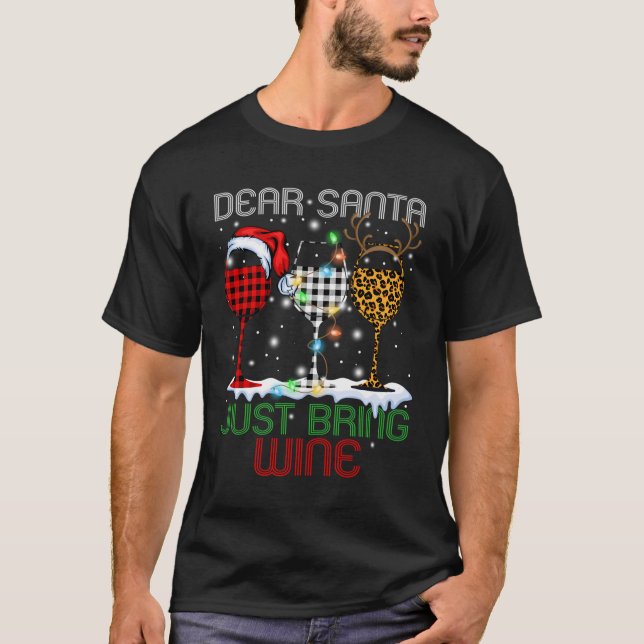 Camiseta Caros Papais noeis Tragam Xadrez De Vinho No Natal (Frente)