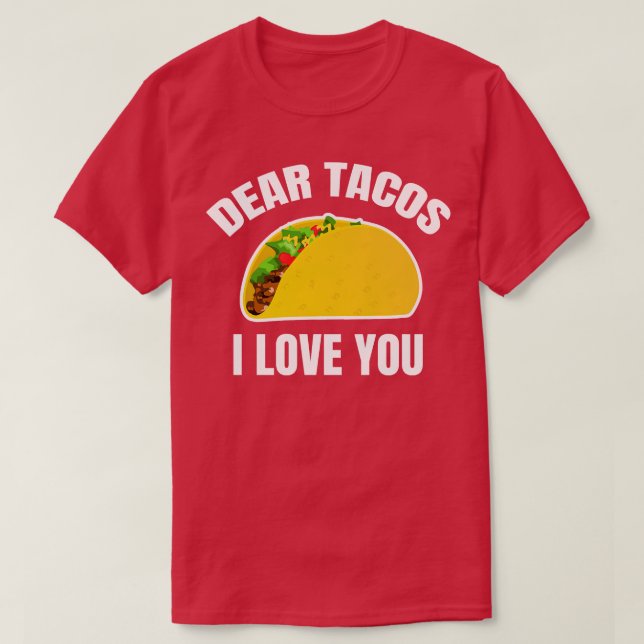 Camiseta Caros Tacos Eu Te Amo (Frente do Design)