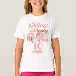 Camiseta Carousel Birthday Girl<br><div class="desc">Comemora o aniversário com esta camiseta especial,  design especial e personalizada</div>
