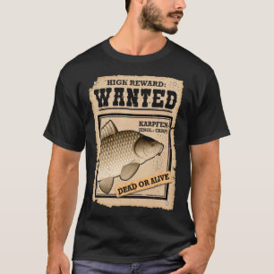 Camiseta Carpa de Pesca Desenhada Carpa de Pesca Masculina