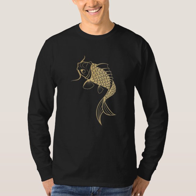 Camiseta Carpa Dourada Chinesa Asiática Japonesa Peixe Koi  (Frente)